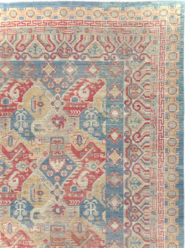 Contemporary East Turkestan Khotan Room Size Carpet, No.30996 - Galerie Shabab