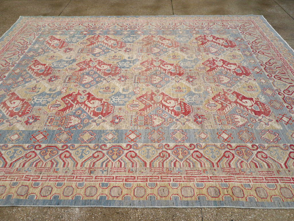 Contemporary East Turkestan Khotan Room Size Carpet, No.30996 - Galerie Shabab