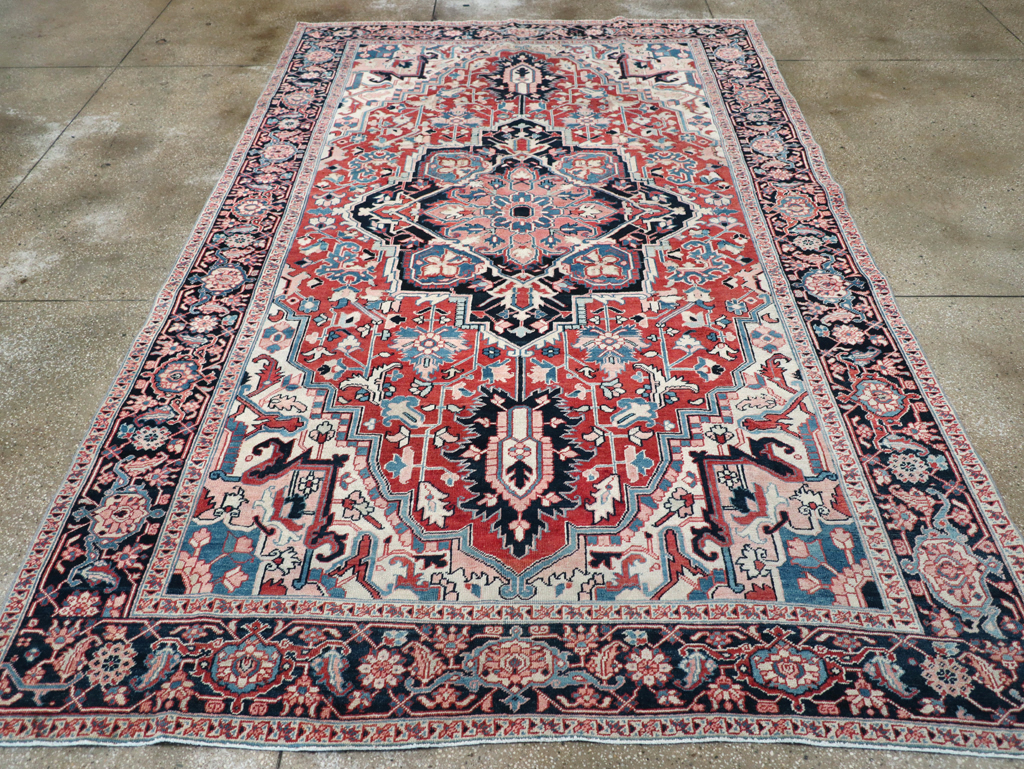 Antique Persian Heriz Room Size Carpet, No.30998 - Galerie Shabab