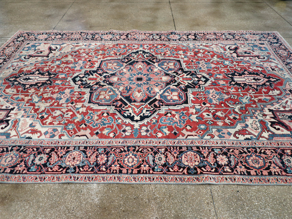 Antique Persian Heriz Room Size Carpet, No.30998 - Galerie Shabab