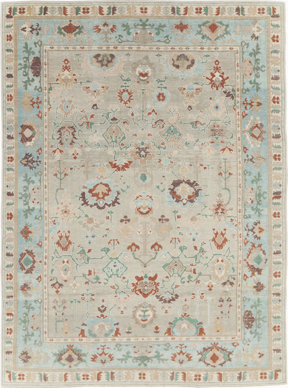 Contemporary Turkish Oushak Room Size Carpet, No.31013 - Galerie Shabab