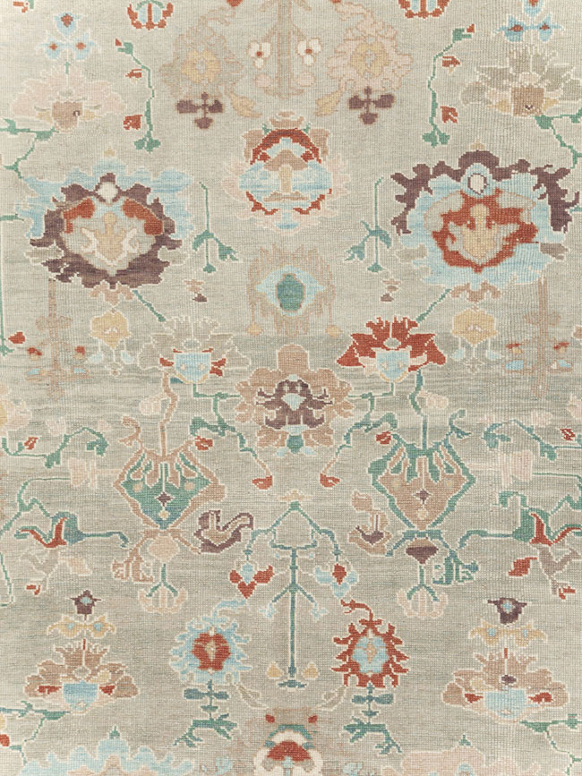 Contemporary Turkish Oushak Room Size Carpet, No.31013 - Galerie Shabab