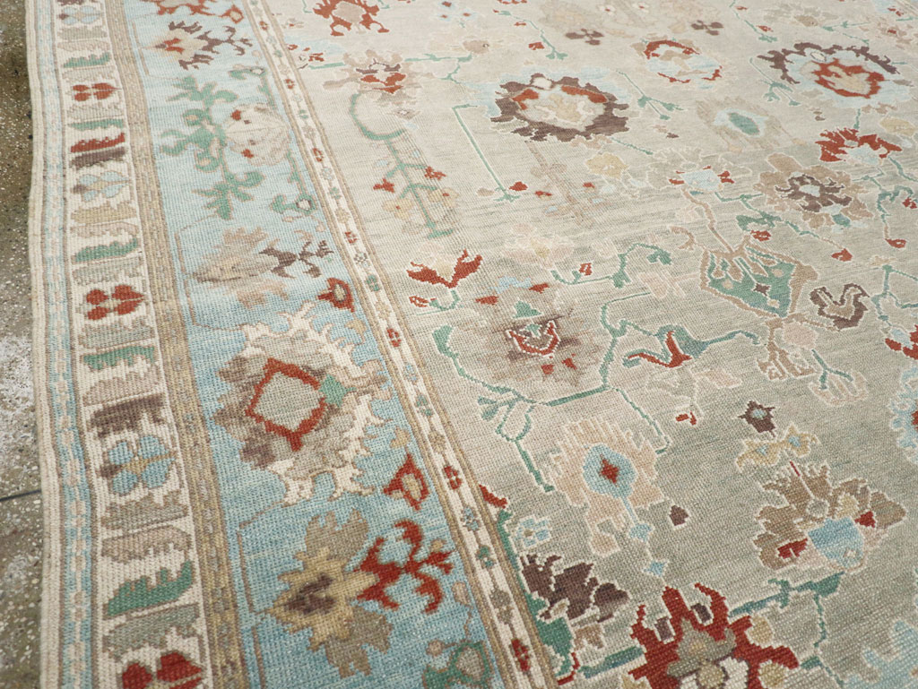 Contemporary Turkish Oushak Room Size Carpet, No.31013 - Galerie Shabab