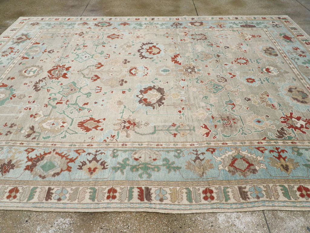 Contemporary Turkish Oushak Room Size Carpet, No.31013 - Galerie Shabab