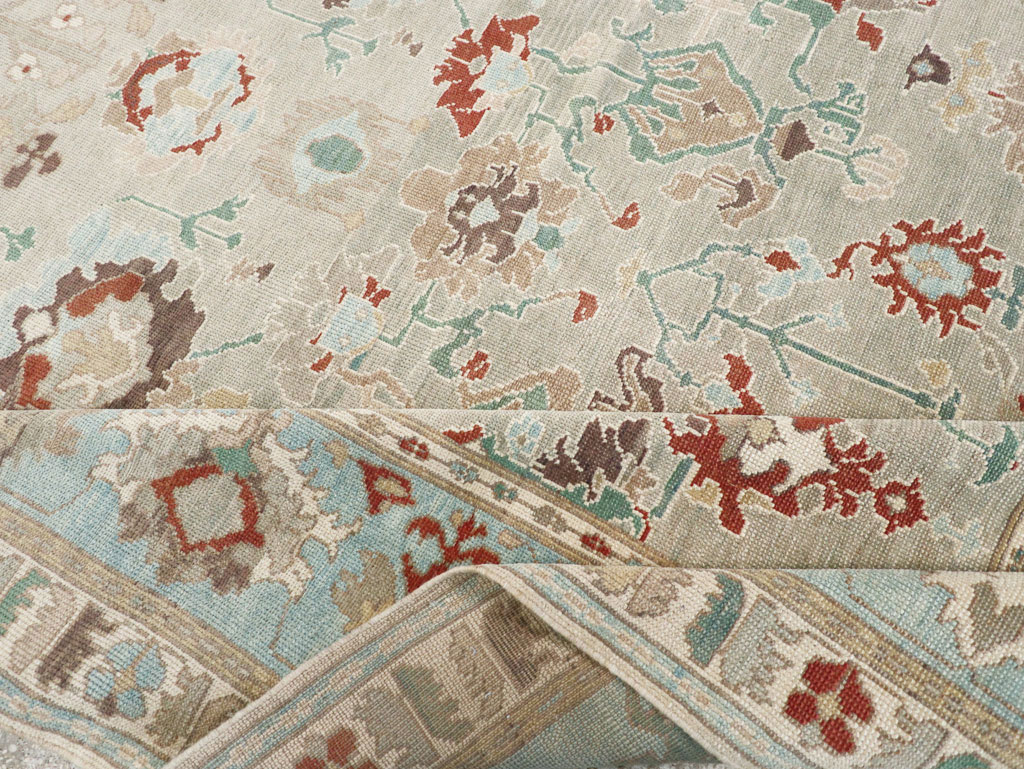 Contemporary Turkish Oushak Room Size Carpet, No.31013 - Galerie Shabab
