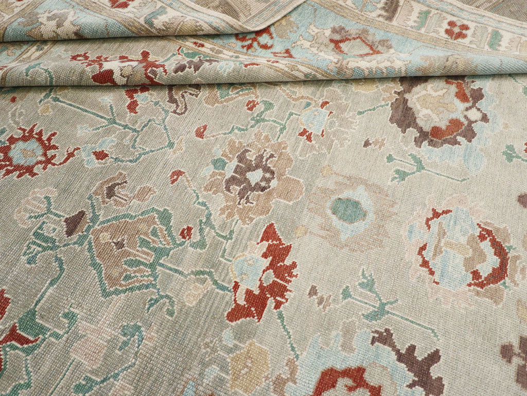 Contemporary Turkish Oushak Room Size Carpet, No.31013 - Galerie Shabab