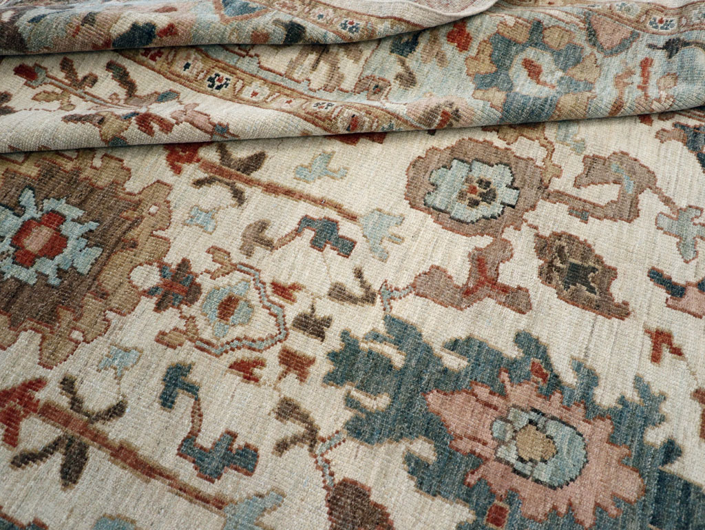 Contemporary Persian Sultanabad Square Room Size Carpet, No.31015 - Galerie Shabab