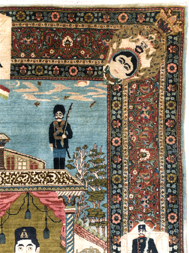 Antique Persian Pictorial Tabriz Rug, No.31017 - Galerie Shabab