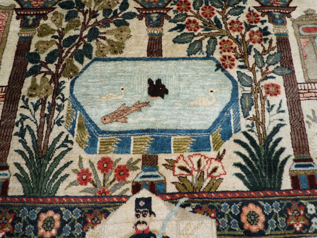 Antique Persian Pictorial Tabriz Rug, No.31017 - Galerie Shabab