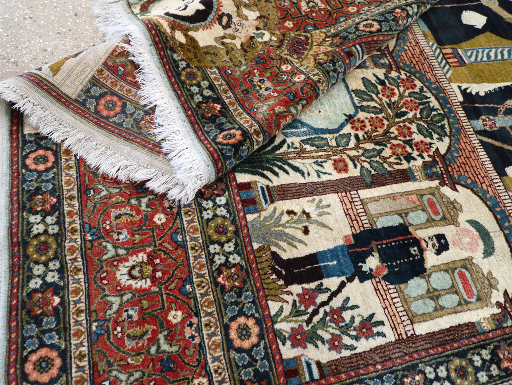 Antique Persian Pictorial Tabriz Rug, No.31017 - Galerie Shabab