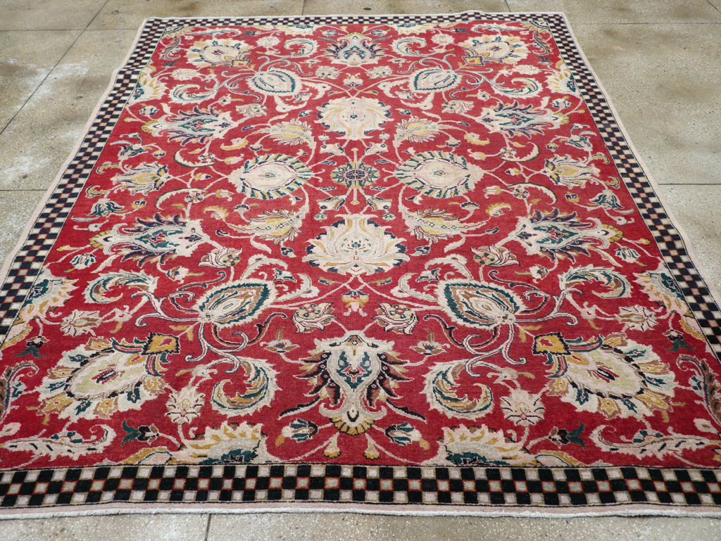 Vintage Persian Tabriz Room Size Carpet, No.31034 - Galerie Shabab