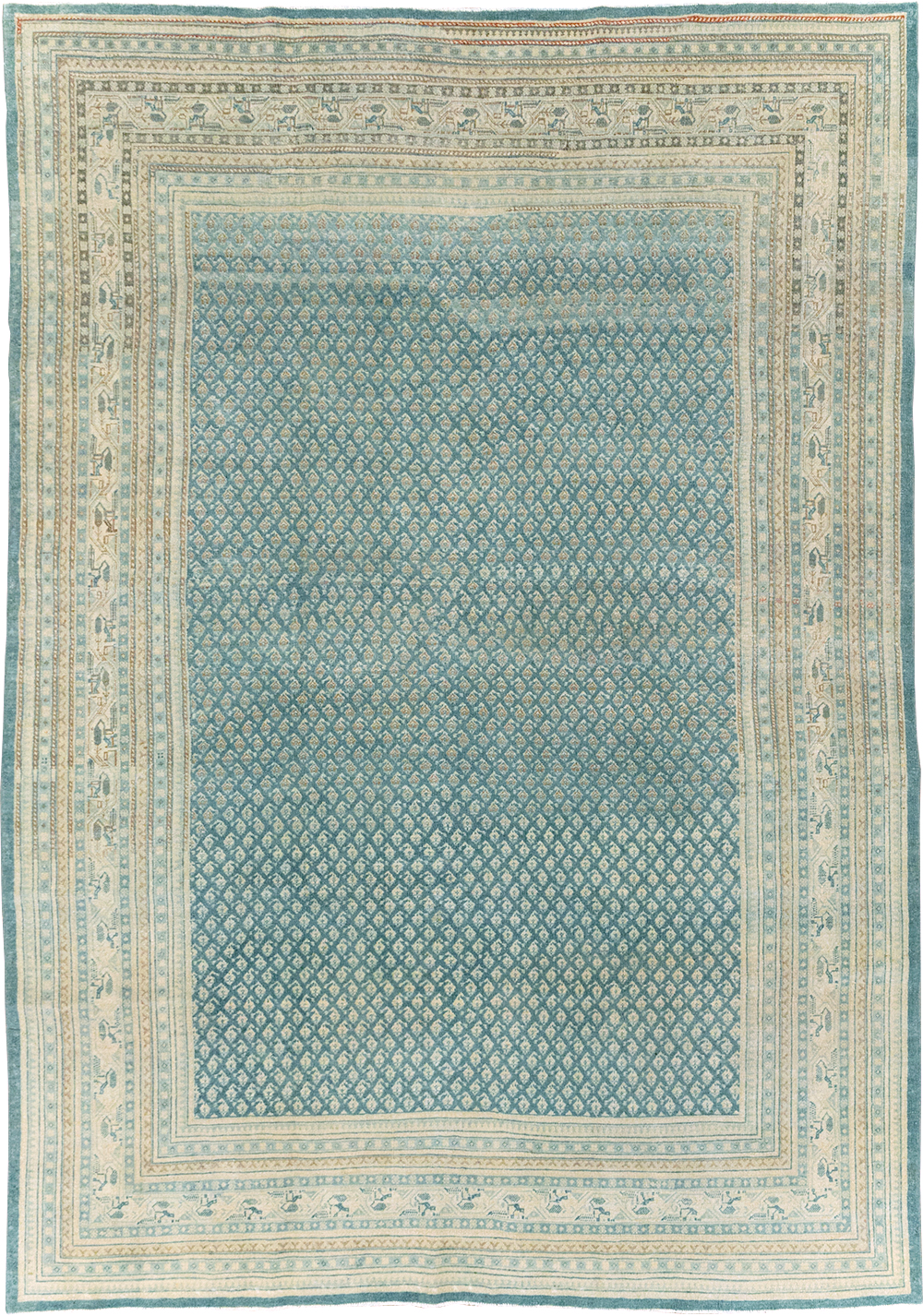 Vintage Persian Tabriz Accent Carpet, No.31039 - Galerie Shabab
