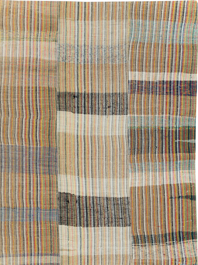 Vintage Turkish Flatweave Kilim Room Size Carpet, No.31044 - Galerie Shabab