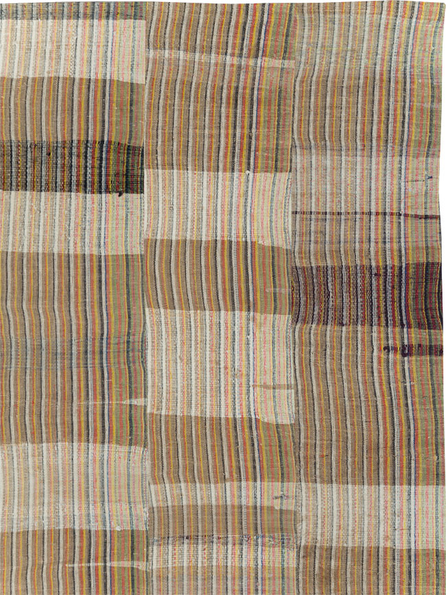 Vintage Turkish Flatweave Kilim Room Size Carpet, No.31044 - Galerie Shabab