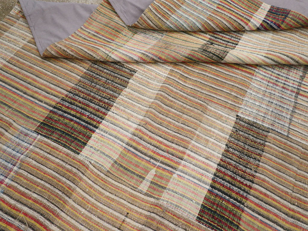 Vintage Turkish Flatweave Kilim Room Size Carpet, No.31044 - Galerie Shabab