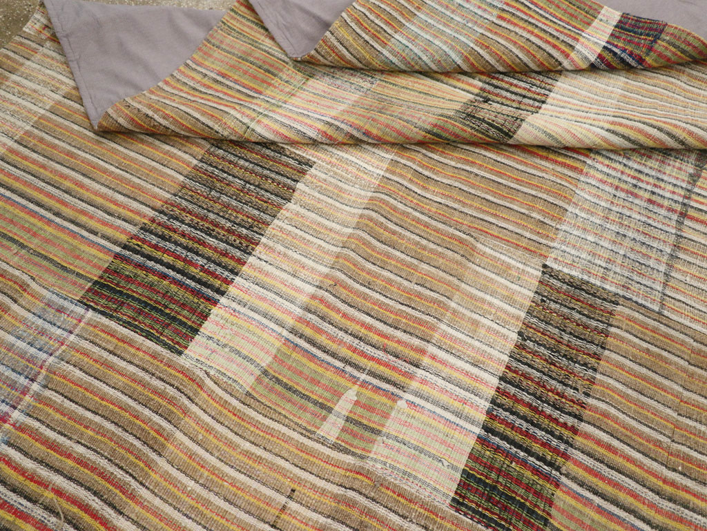 Vintage Turkish Flatweave Kilim Room Size Carpet, No.31044 - Galerie Shabab