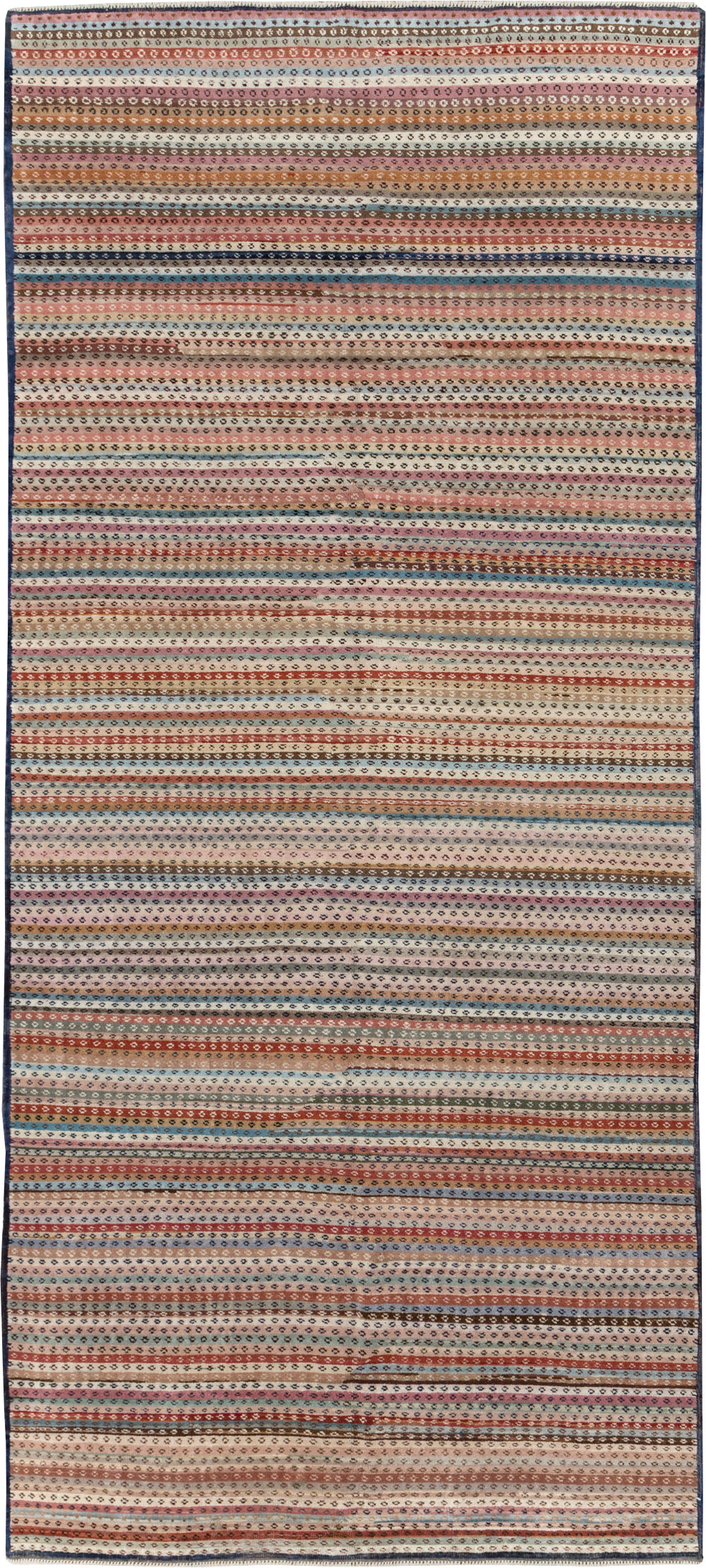Vintage Turkish Anatolian Wide Gallery Runner, No.31060 - Galerie Shabab