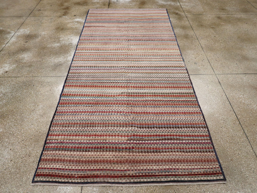 Vintage Turkish Anatolian Wide Gallery Runner, No.31060 - Galerie Shabab