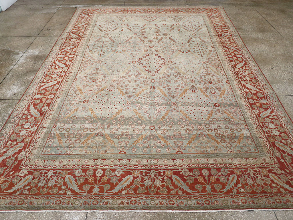 Antique Persian Tabriz Room Size Carpet, No.31063 - Galerie Shabab