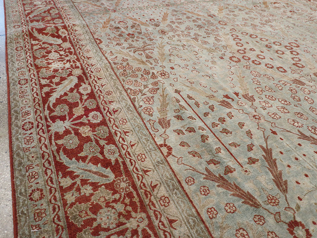 Antique Persian Tabriz Room Size Carpet, No.31063 - Galerie Shabab