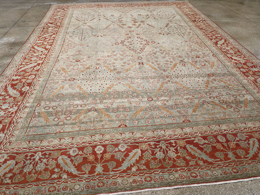Antique Persian Tabriz Room Size Carpet, No.31063 - Galerie Shabab