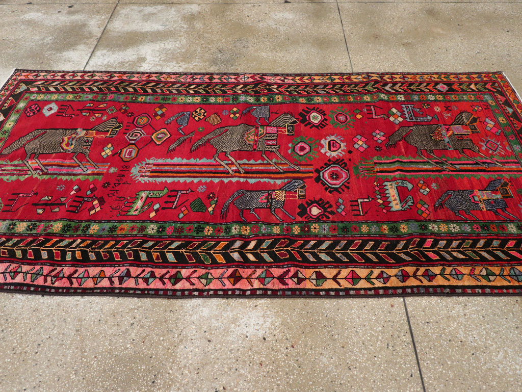 Vintage Caucasian Karabagh Pictorial Rug, No.31068 - Galerie Shabab