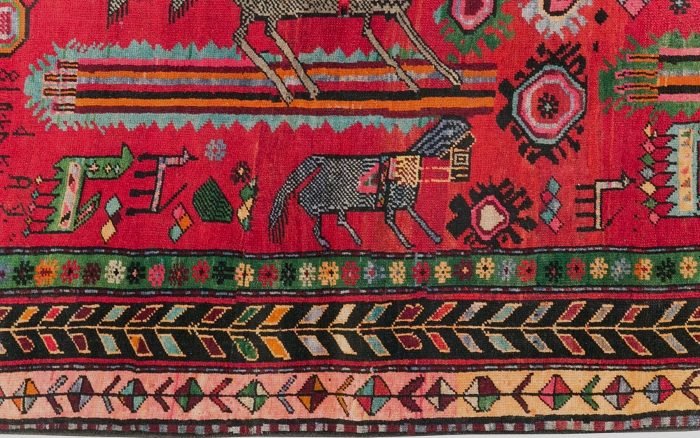 Vintage Caucasian Karabagh Pictorial Rug, No.31068 - Galerie Shabab