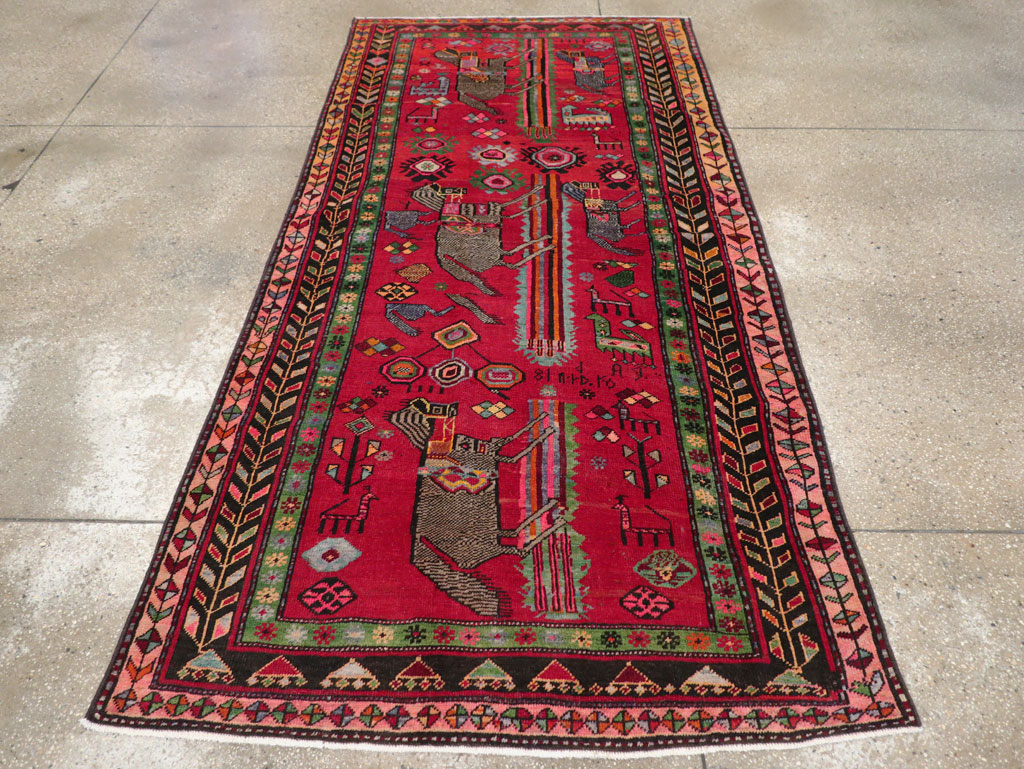 Vintage Caucasian Karabagh Pictorial Rug, No.31068 - Galerie Shabab
