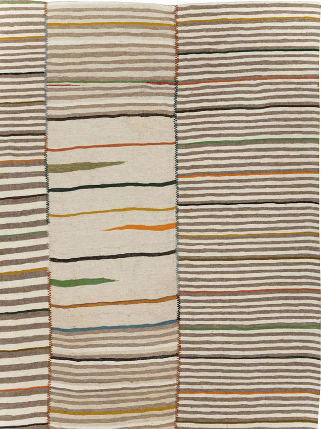 Contemporary Turkish Flatweave Kilim Room Size Carpet, No.31072 - Galerie Shabab