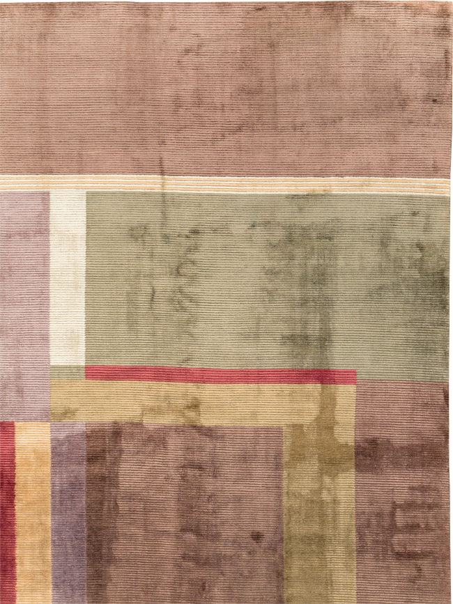 Contemporary Indian Art Deco Style Large Room Size Carpet, No.31079 - Galerie Shabab