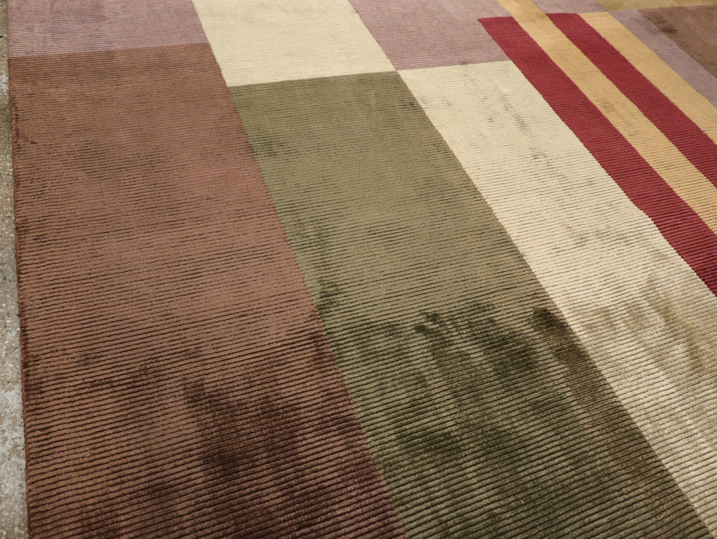 Contemporary Indian Art Deco Style Large Room Size Carpet, No.31079 - Galerie Shabab