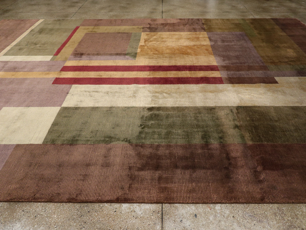 Contemporary Indian Art Deco Style Large Room Size Carpet, No.31079 - Galerie Shabab