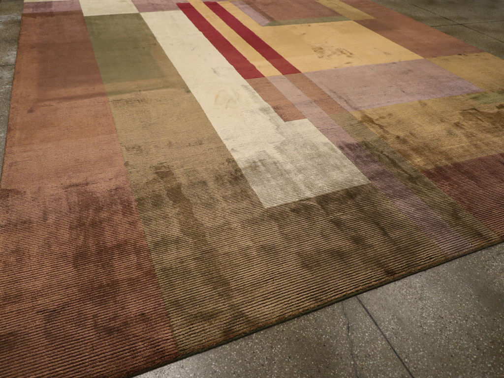 Contemporary Indian Art Deco Style Large Room Size Carpet, No.31079 - Galerie Shabab