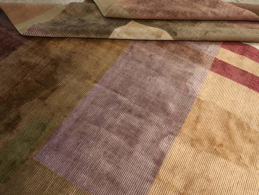 Contemporary Indian Art Deco Style Large Room Size Carpet, No.31079 - Galerie Shabab