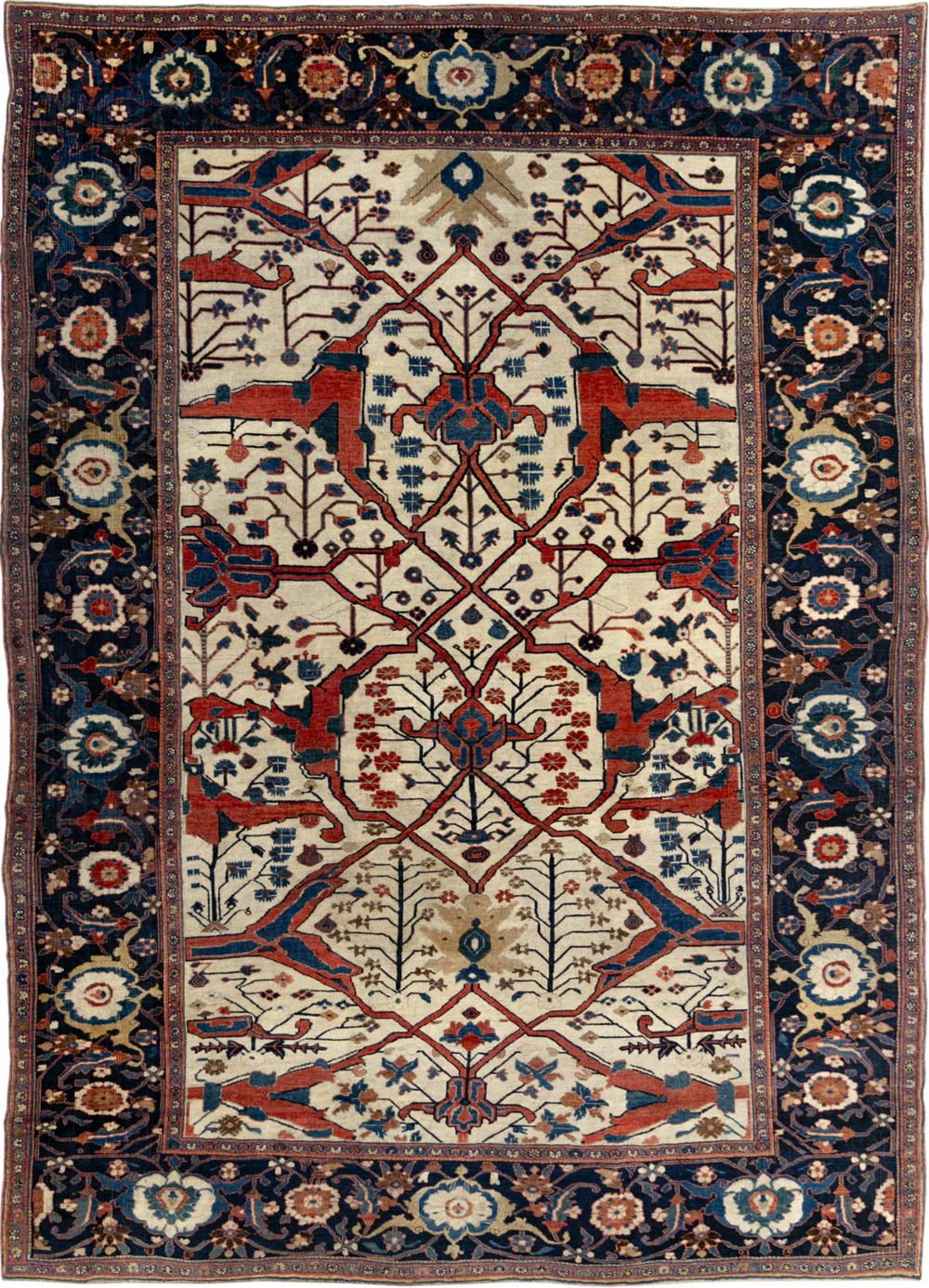 Antique Persian Bidjar Room Size Carpet, No.31081 - Galerie Shabab
