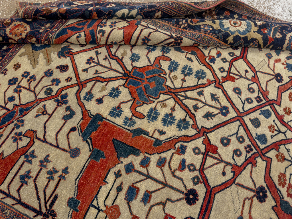 Antique Persian Bidjar Room Size Carpet, No.31081 - Galerie Shabab