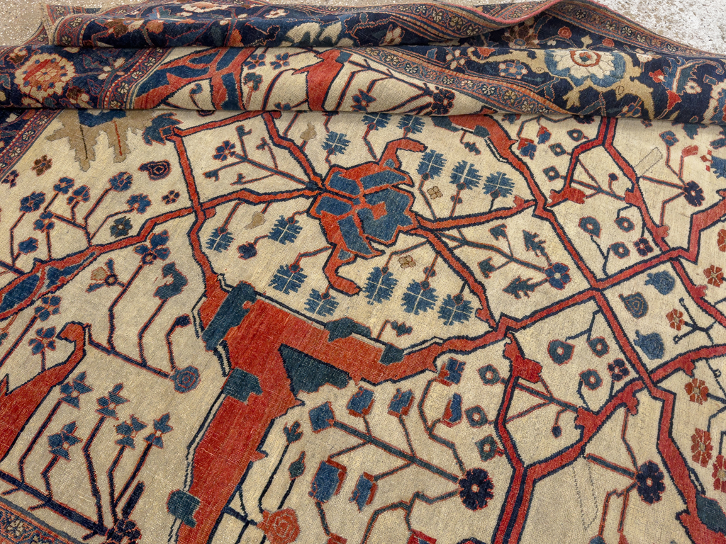 Antique Persian Bidjar Room Size Carpet, No.31081 - Galerie Shabab