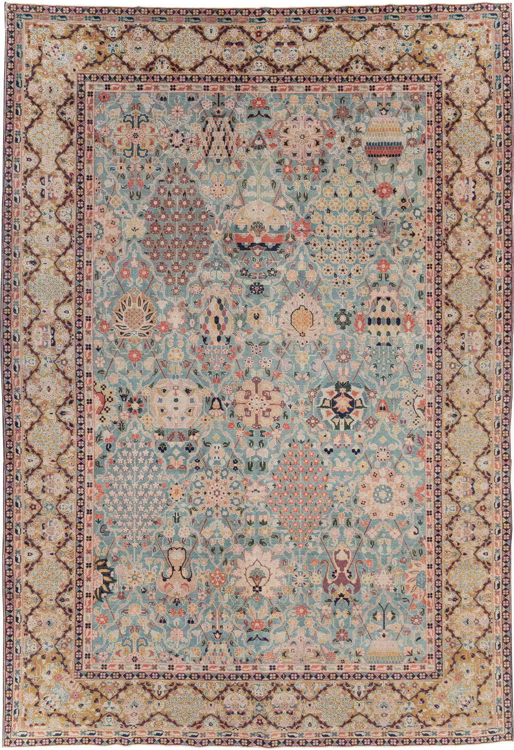 Vintage Persian Tabriz Small Room Size Carpet, No.31084 - Galerie Shabab