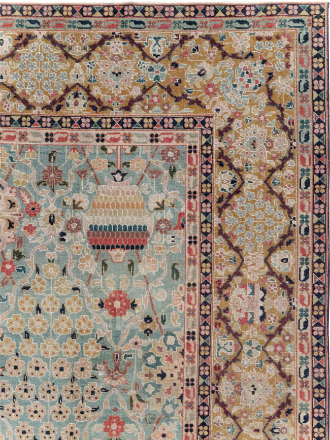 Vintage Persian Tabriz Small Room Size Carpet, No.31084 - Galerie Shabab