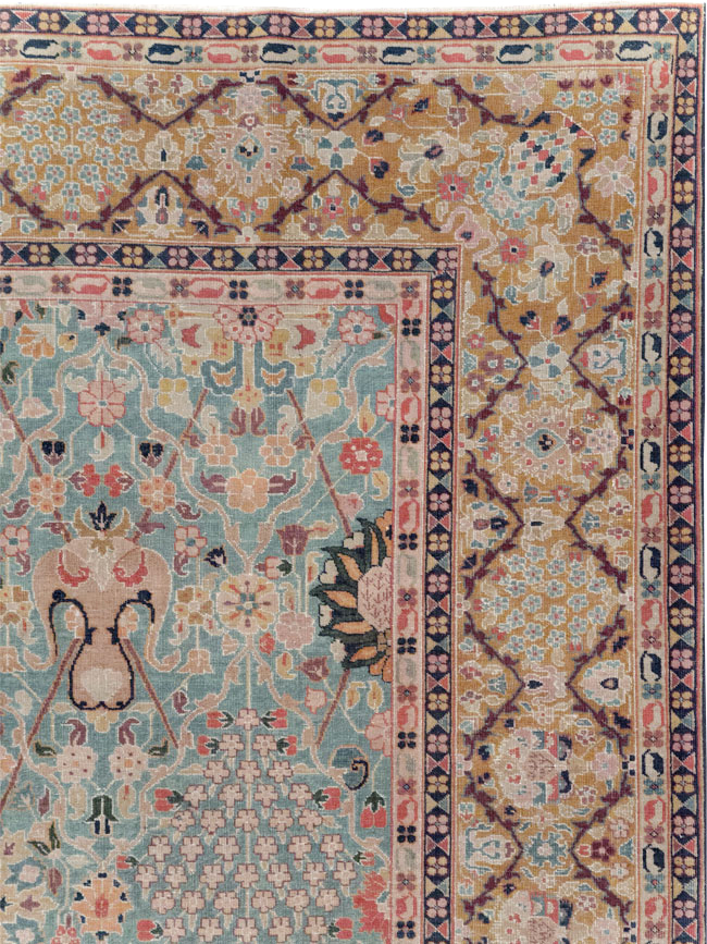 Vintage Persian Tabriz Small Room Size Carpet, No.31084 - Galerie Shabab