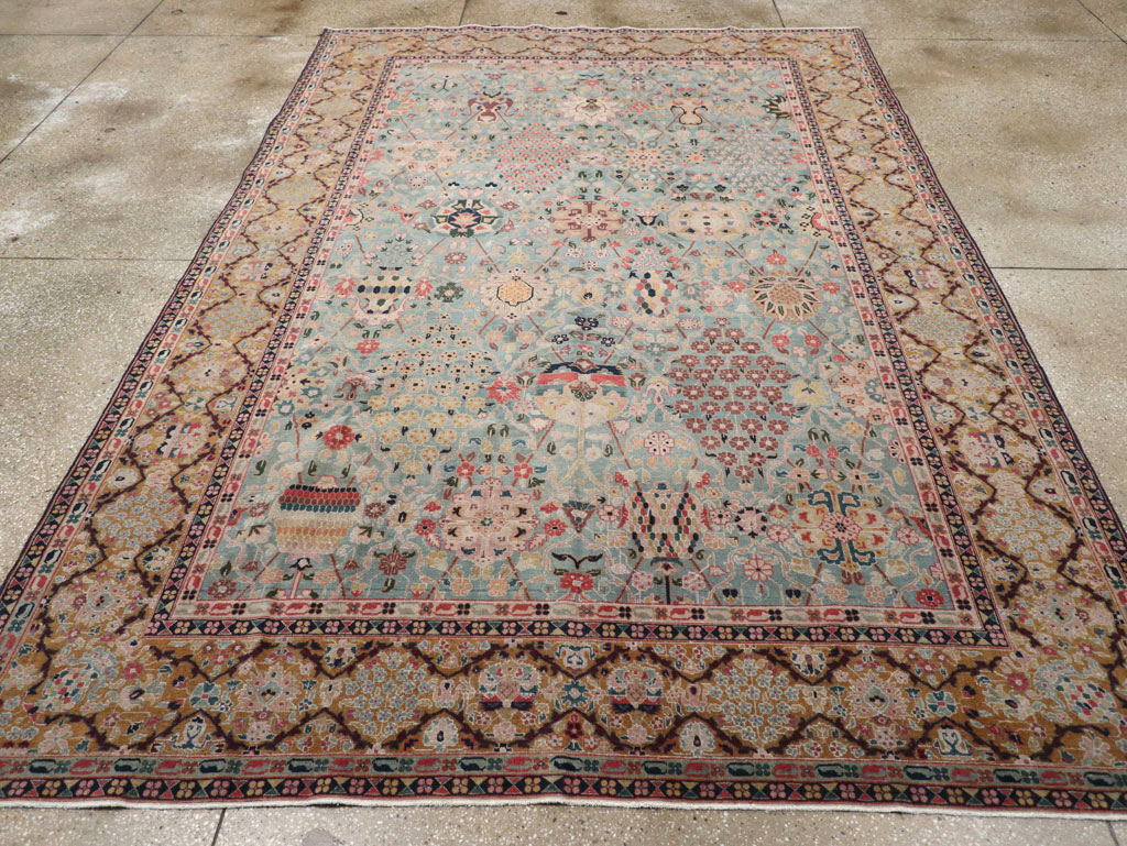 Vintage Persian Tabriz Small Room Size Carpet, No.31084 - Galerie Shabab