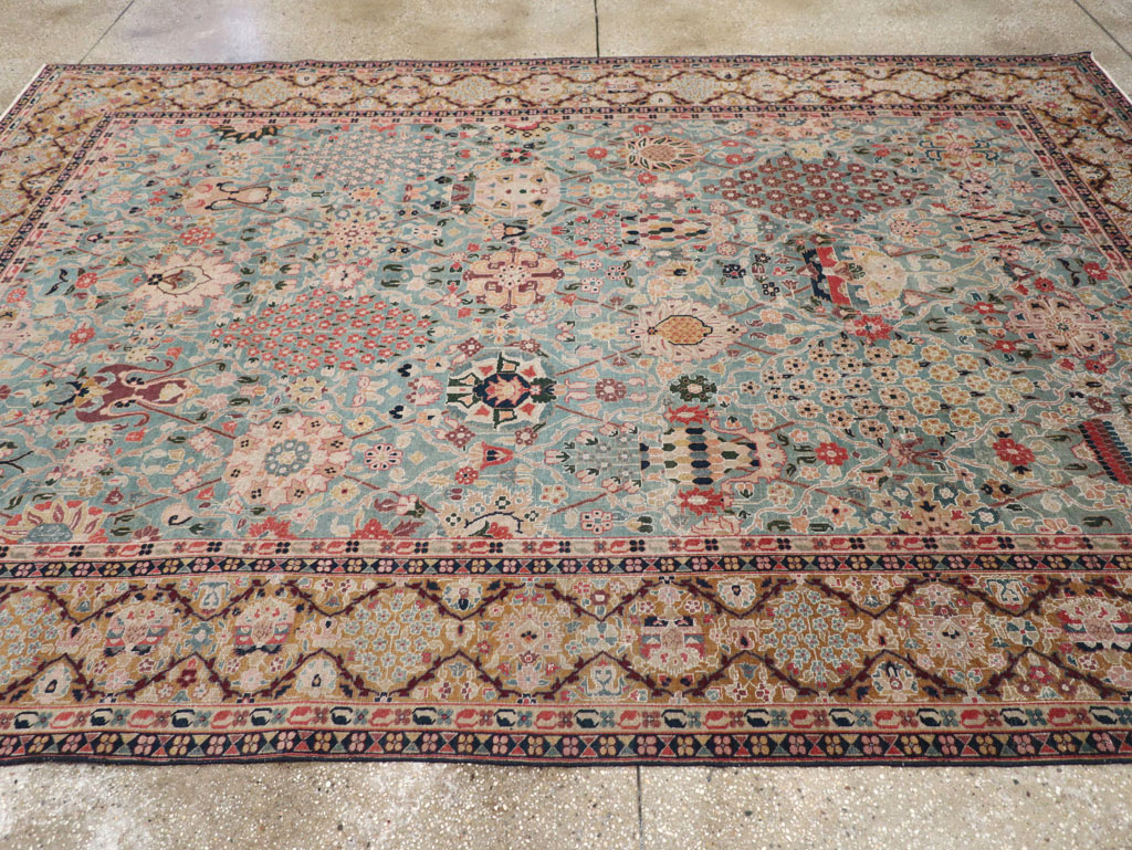 Vintage Persian Tabriz Small Room Size Carpet, No.31084 - Galerie Shabab
