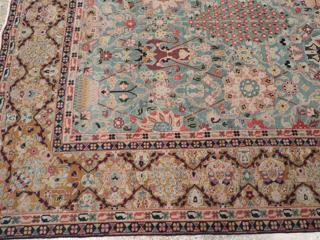 Vintage Persian Tabriz Small Room Size Carpet, No.31084 - Galerie Shabab