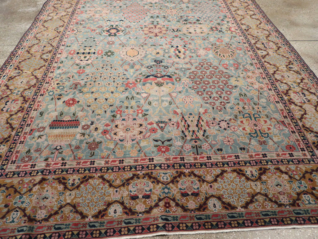 Vintage Persian Tabriz Small Room Size Carpet, No.31084 - Galerie Shabab