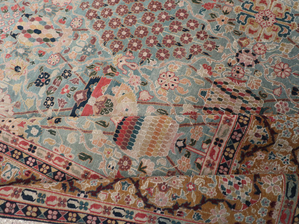 Vintage Persian Tabriz Small Room Size Carpet, No.31084 - Galerie Shabab