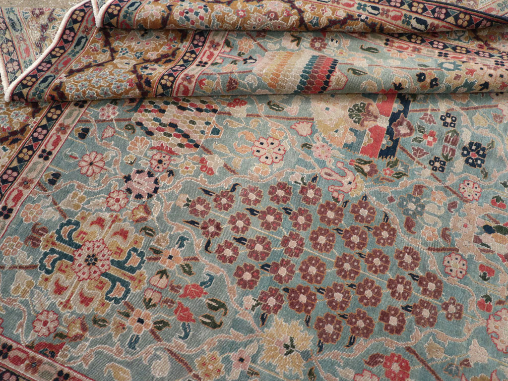 Vintage Persian Tabriz Small Room Size Carpet, No.31084 - Galerie Shabab