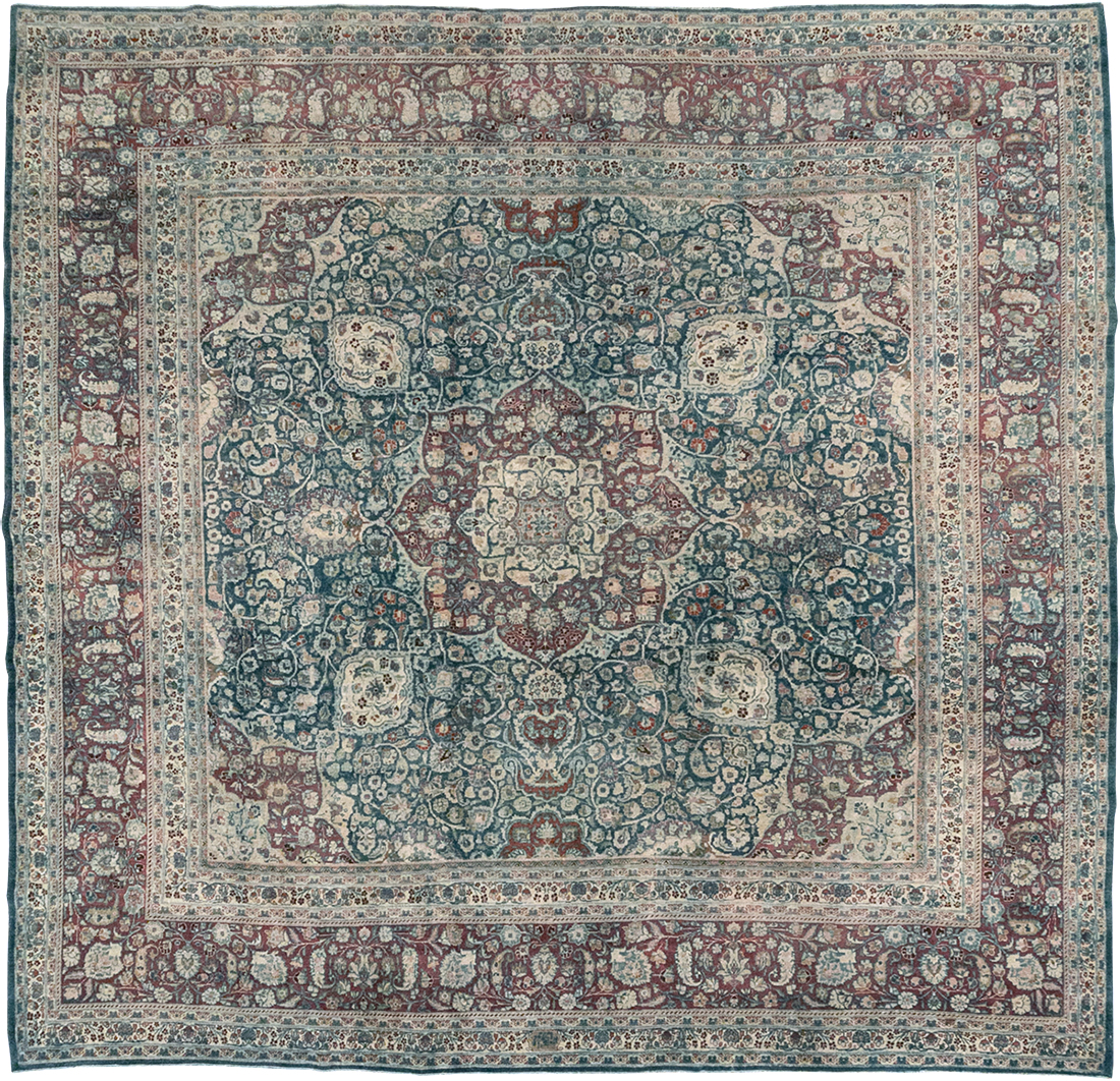 Antique Persian Mashad Large Room Size Carpet, No.31105 - Galerie Shabab