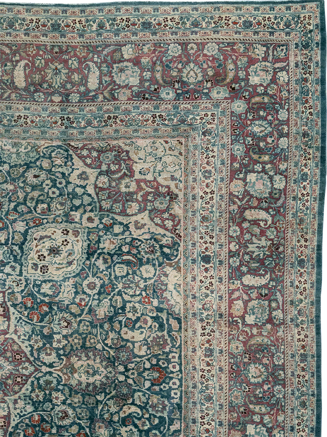 Antique Persian Mashad Large Room Size Carpet, No.31105 - Galerie Shabab