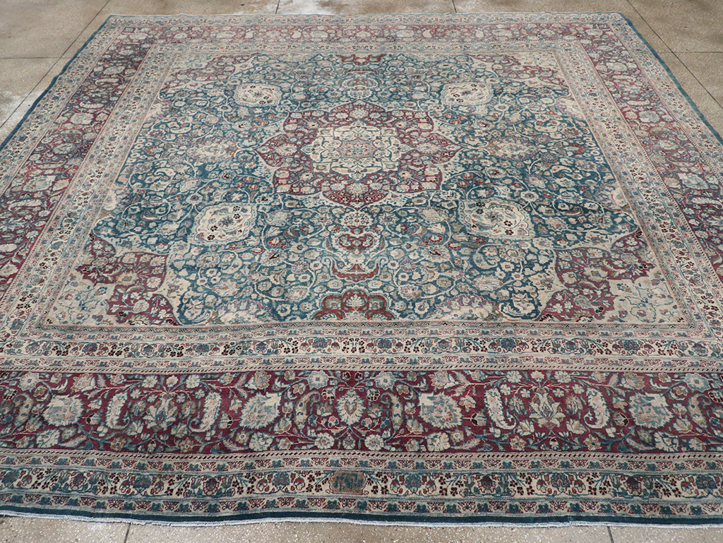 Antique Persian Mashad Large Room Size Carpet, No.31105 - Galerie Shabab