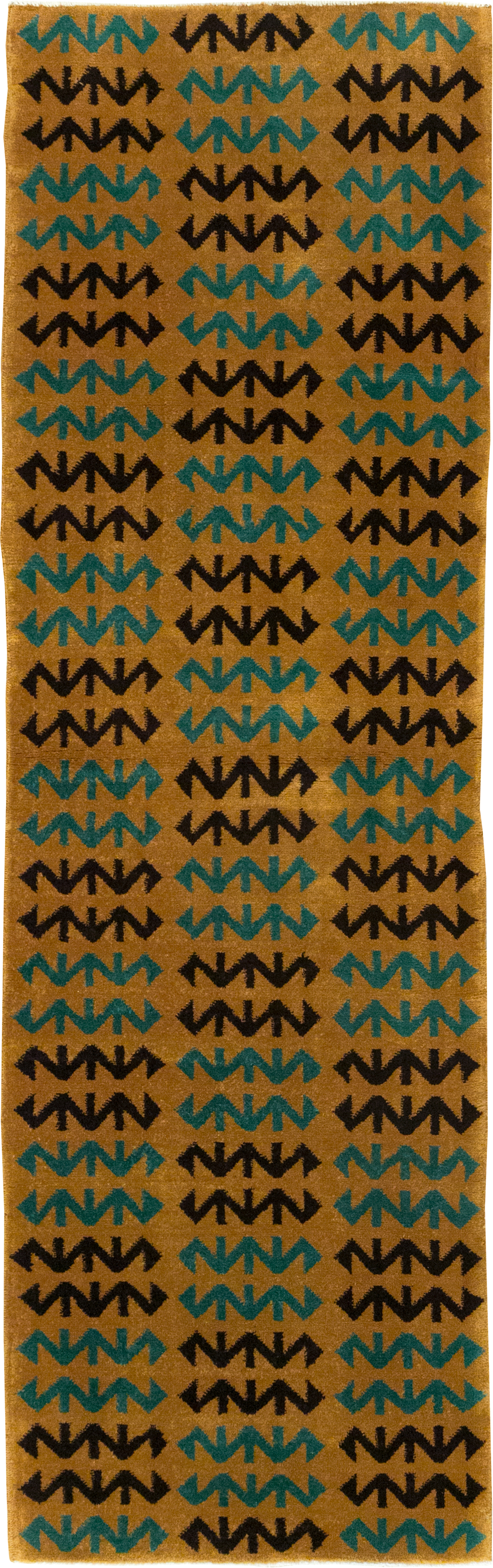 Vintage Turkish Art Deco Style Small Runner, No.31113 - Galerie Shabab